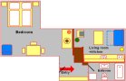 Short term apartment rental Prague Floor plan