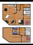 Attic apartment Kozi street Floor plan