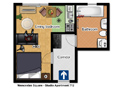 Studio accommodation Wenceslas Square Floor plan