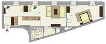 Rezidence Ostrovni - Ostrovní-One Bedroom No.6 Floor plan